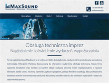 Tablet Screenshot of maxsound.pl